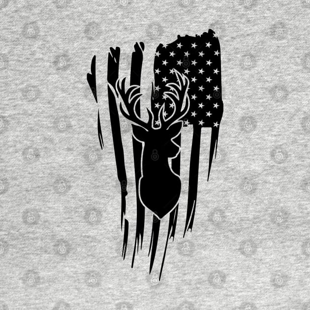 USA Flag with Deer by graphicganga